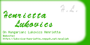 henrietta lukovics business card